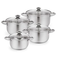 16cm induction stainless steel cooking pot with glass lid