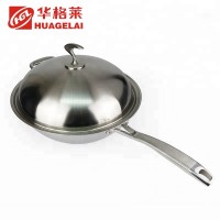 kitchen stainless steel pot flying pan wok set for home